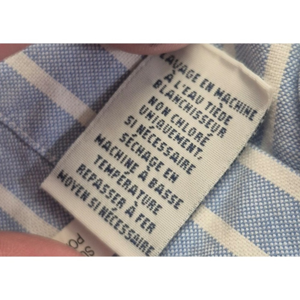 Ralph Lauren men's blue white striped button up long sleeve shirt LG embroidered - Picture 10 of 16